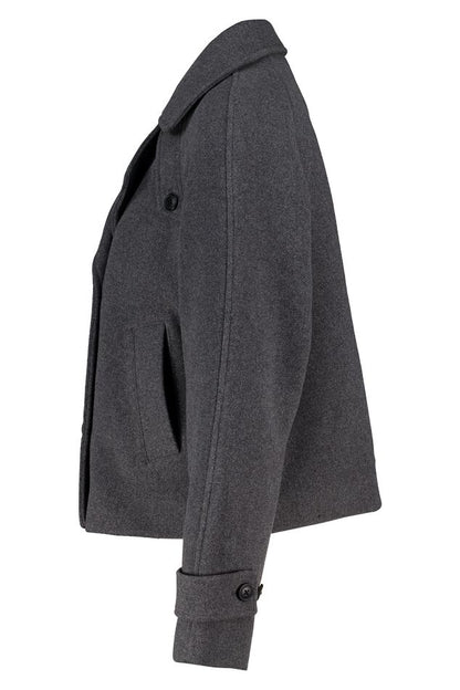 Caban Femme | Court Et Structuré | Laine Mélangée | Idéal Pour l’Automne Et l’Hiver Urbain