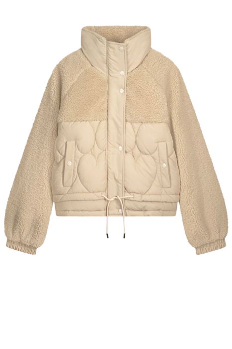Manteau Matelassé à Cœurs Effet Teddy