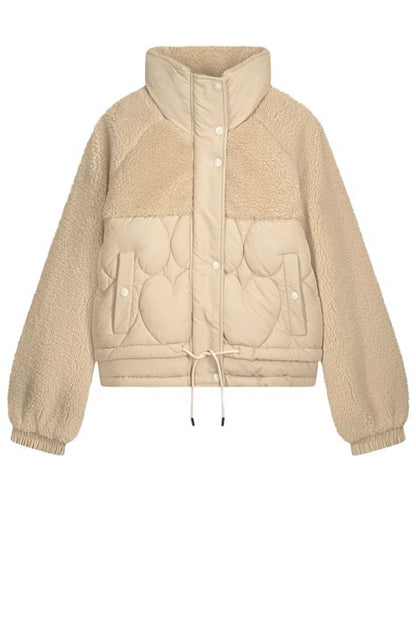 Manteau Matelassé à Cœurs Effet Teddy