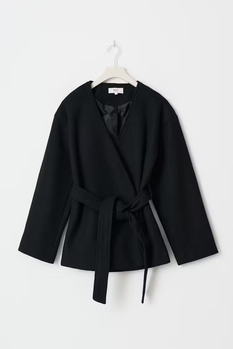 Manteau Court Femme | Laine Et Polyester | Léger Et Moderne | Idéal Pour La Mi-Saison Et Les Looks Décontractés