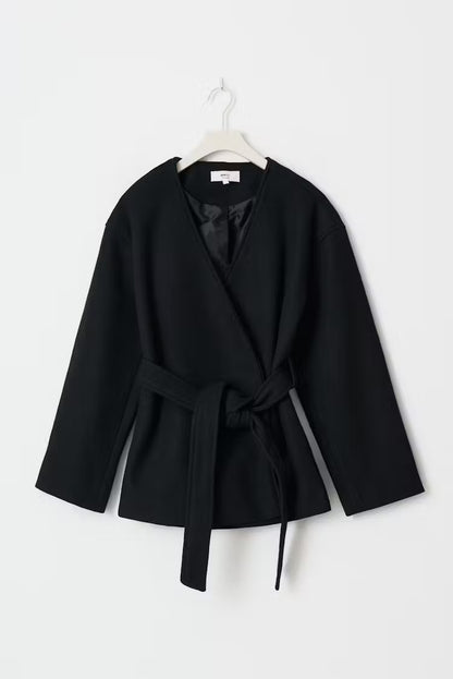 Manteau Court Femme | Laine Et Polyester | Léger Et Moderne | Idéal Pour La Mi-Saison Et Les Looks Décontractés