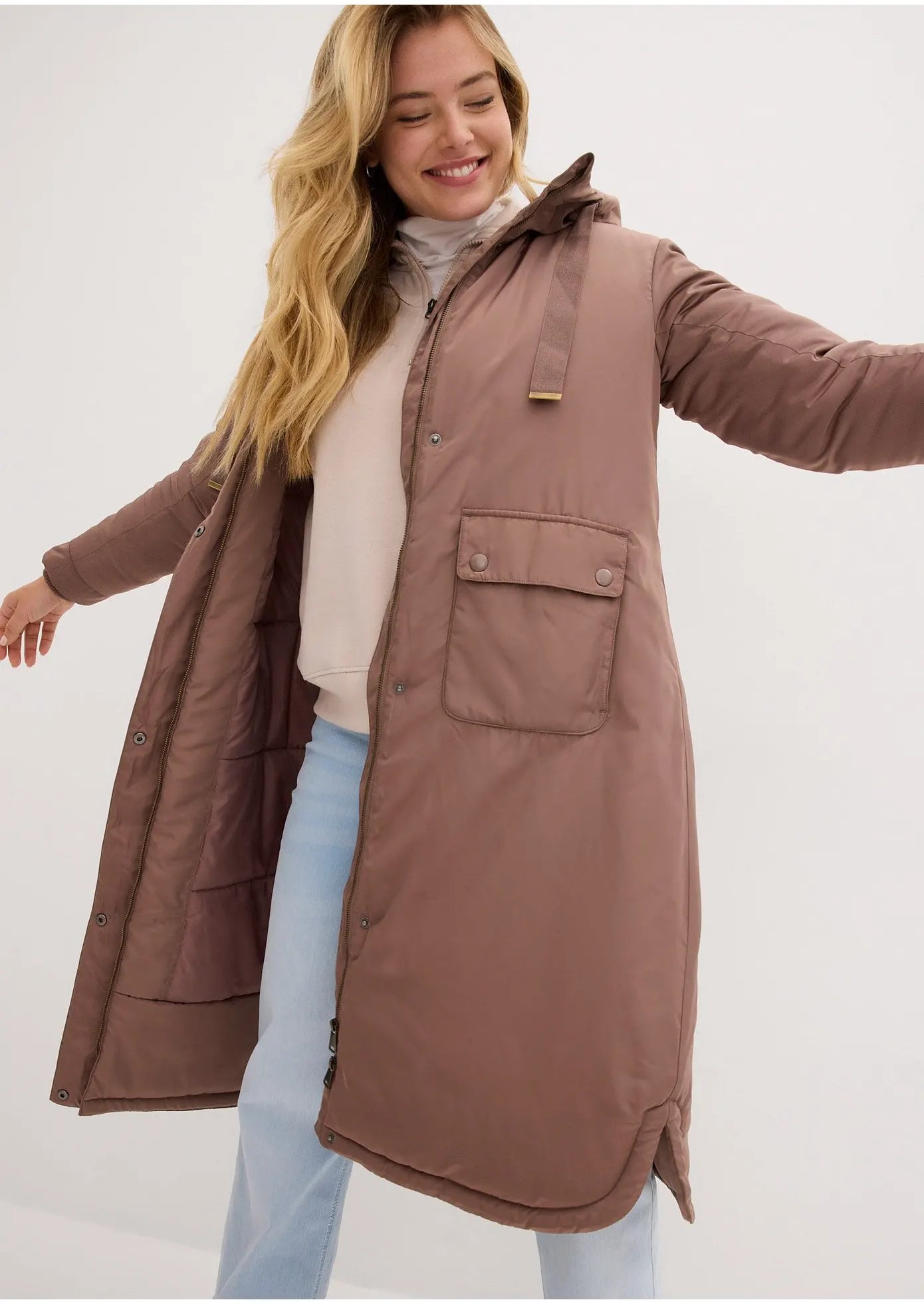Manteau Long | Doudoune En Polyester Recyclé | Parfait Pour L’hiver Et Les Journées Froides