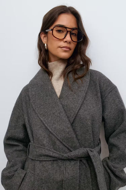 Manteau Oversize Femme | Laine Et Polyester | Chaud Et Confortable | Idéal Pour L’Hiver Et Les Looks Superposés