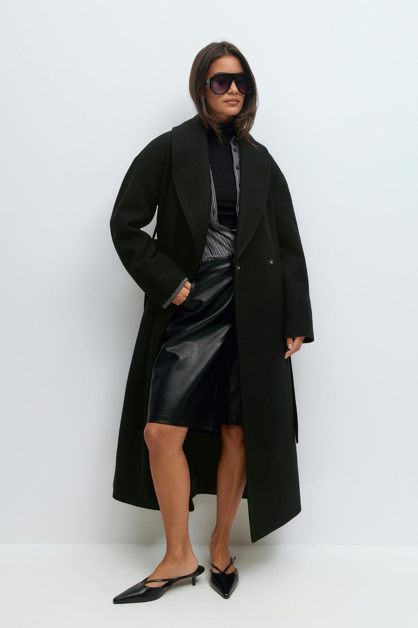 Manteau Long Femme | Laine Et Polyester | Élégant Et Urbain | Parfait Pour L’Hiver Et Les Looks Sophistiqués