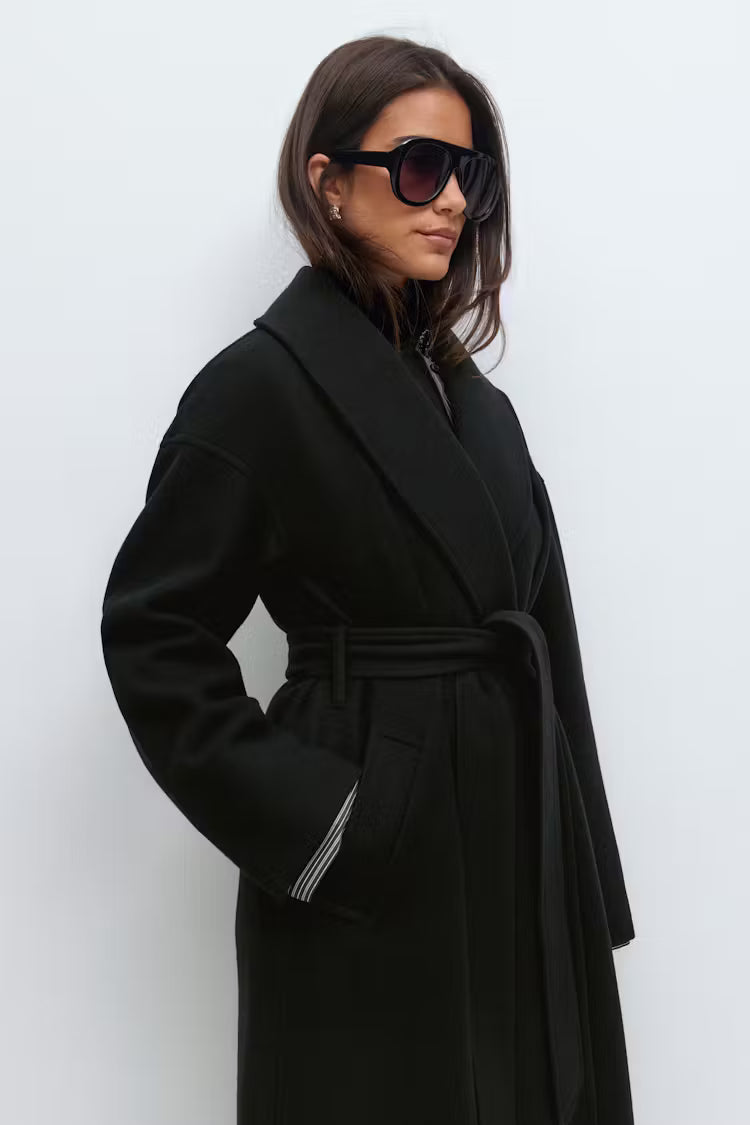 Manteau Long Femme | Laine Et Polyester | Élégant Et Urbain | Parfait Pour L’Hiver Et Les Looks Sophistiqués