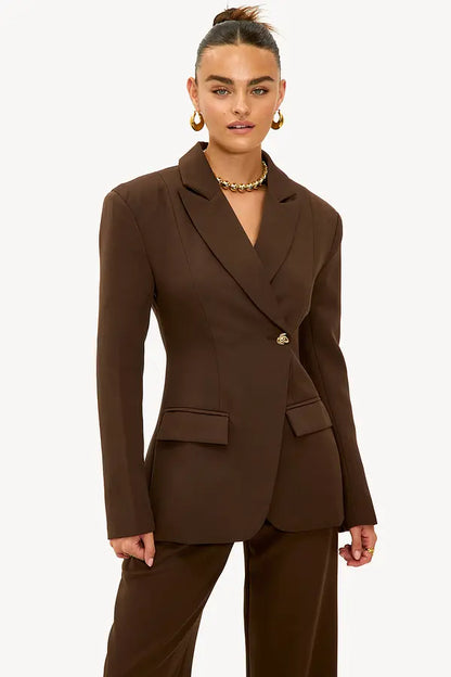 Blazer Femme | Coupe Cintrée Élégante | Parfait pour Bureau, Événement ou Look Professionnel Structuré