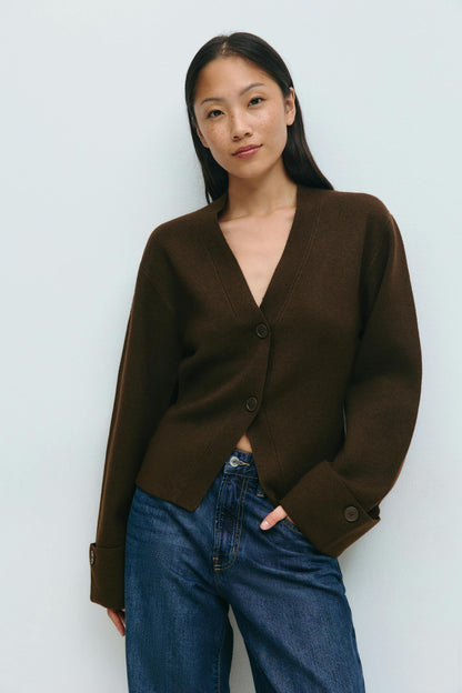 Cardigan Femme | Coupe Moderne En Laine Et Polyester | Structuré Et Tendance | Parfait Pour La Mi-Saison Et Les Looks Casual-Chic