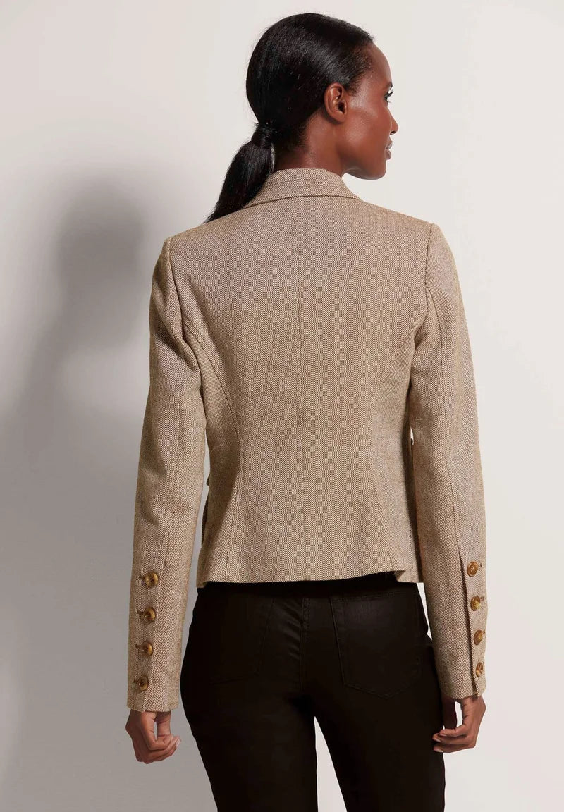 Blazer Femme | Coupe Cintrée | Tissu Texturé | Élégant Avec Boutons Dorés | Idéal Pour Un Look Chic Au Quotidien