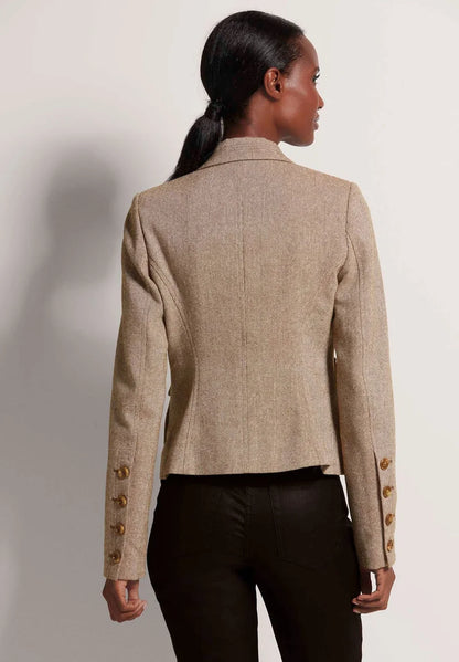 Blazer Femme | Coupe Cintrée | Tissu Texturé | Élégant Avec Boutons Dorés | Idéal Pour Un Look Chic Au Quotidien