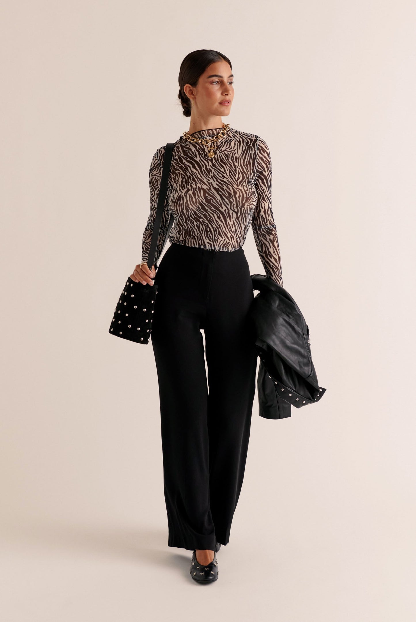 Pantalon Large Taille Haute