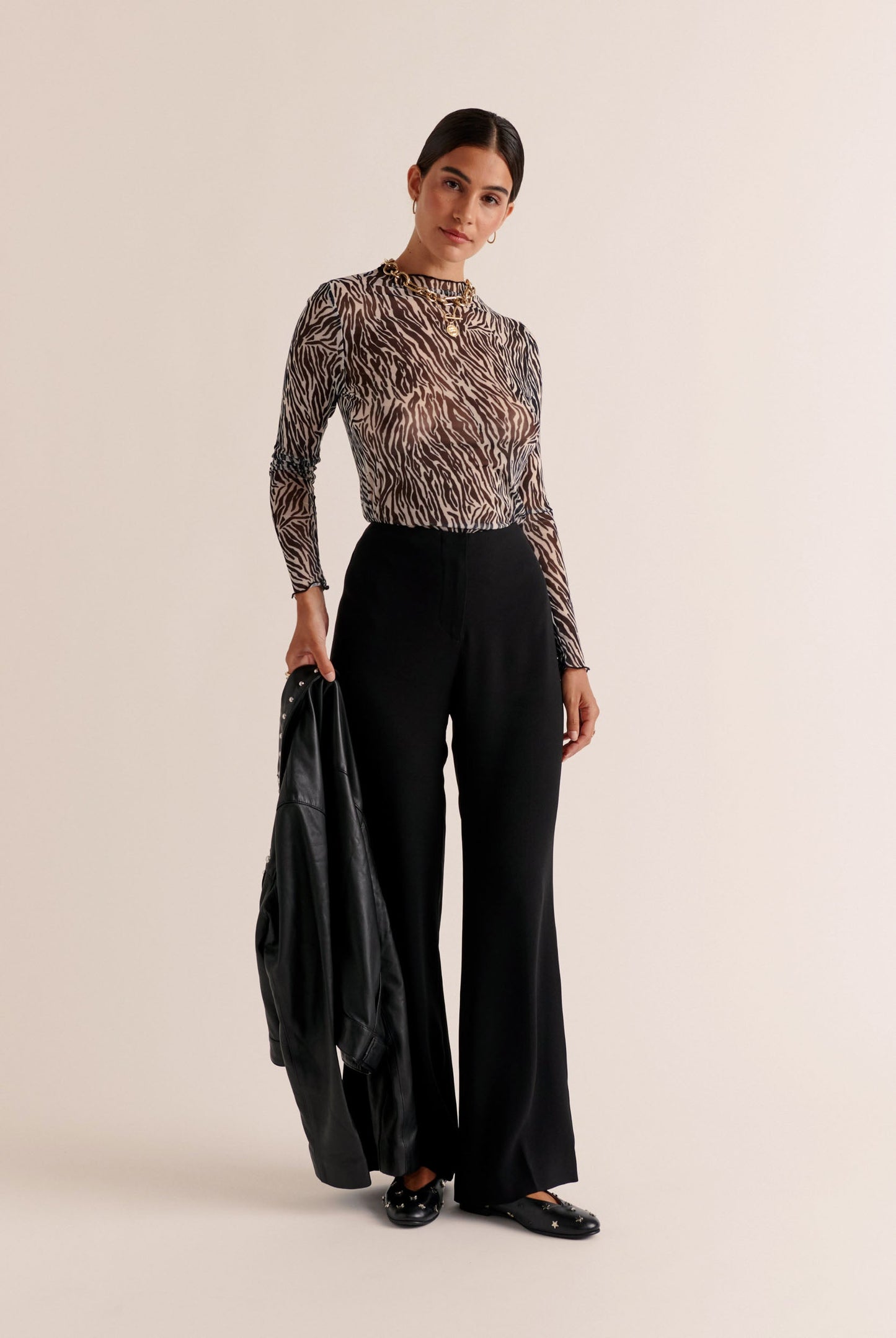 Pantalon Large Taille Haute