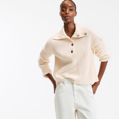 Pull à Col Boutonné | Maille Structurée et Élégante | Idéal pour le Bureau ou les Sorties Décontractées