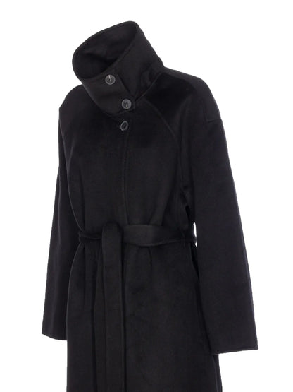 Manteau Long Ceinturé en Laine