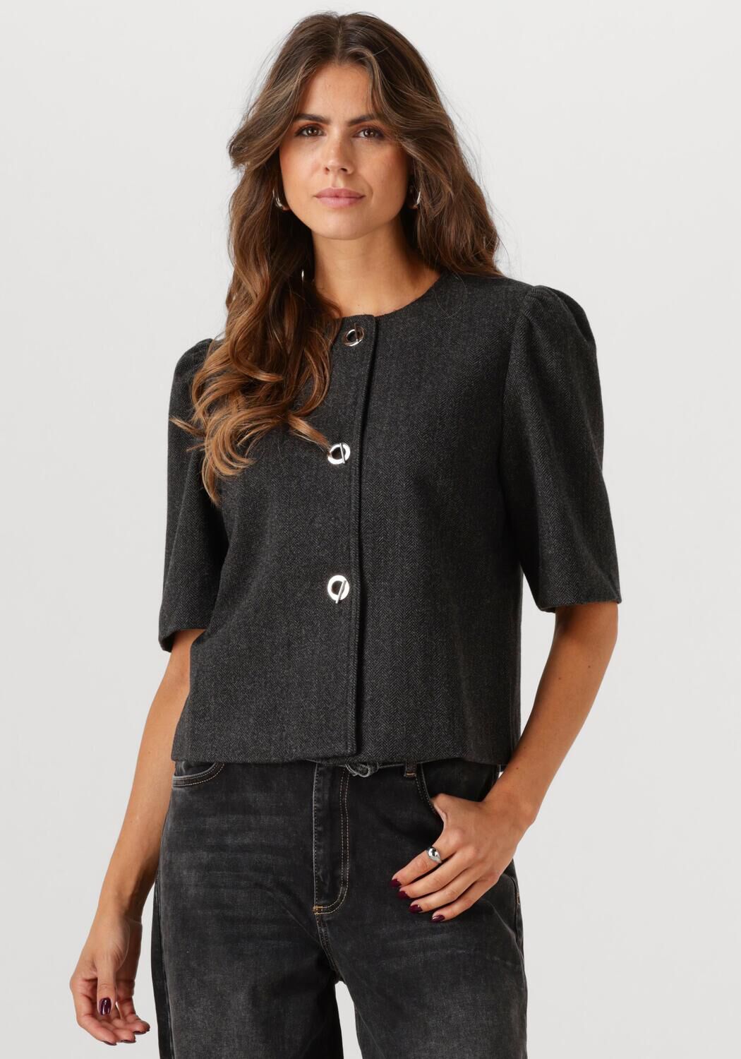 Blazer Femme | Manches Courtes et Boutons Métalliques | Look Chic et Moderne au Quotidien