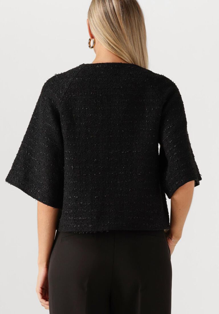 Top en Tweed à Boutons Dorés