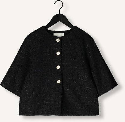 Top en Tweed à Boutons Dorés