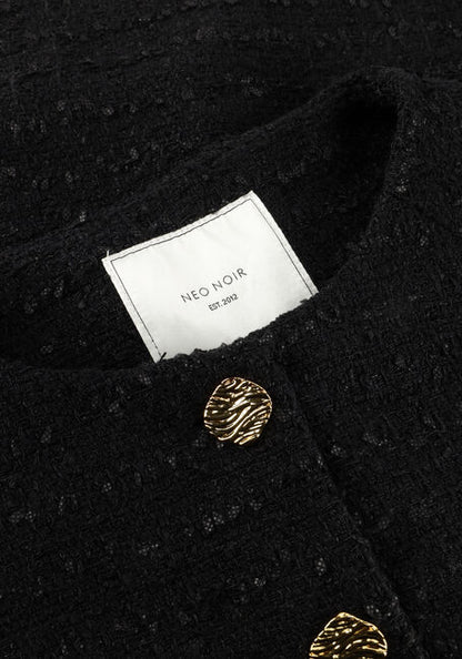 Top en Tweed à Boutons Dorés