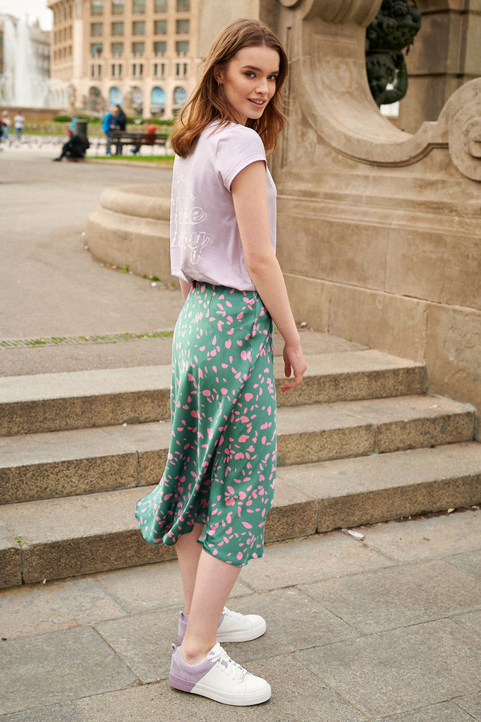 Jupe En Viscose | Midi Fluide Et Légère | Imprimé Floral Féminin | Parfaite Pour Les Looks Quotidiens Et Décontractés