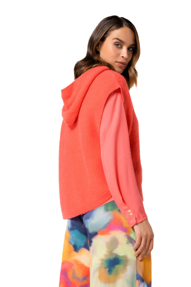 Cape Maille Boutonnée | Sans Manches avec Capuche | Idéale pour la Mi-Saison