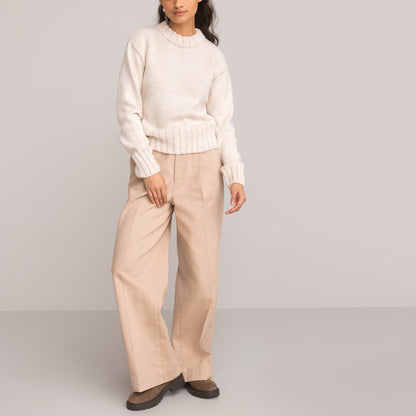 Pull en Maille Crème | Confort Quotidien et Style Minimal | Parfait pour l’Automne et l’Hiver