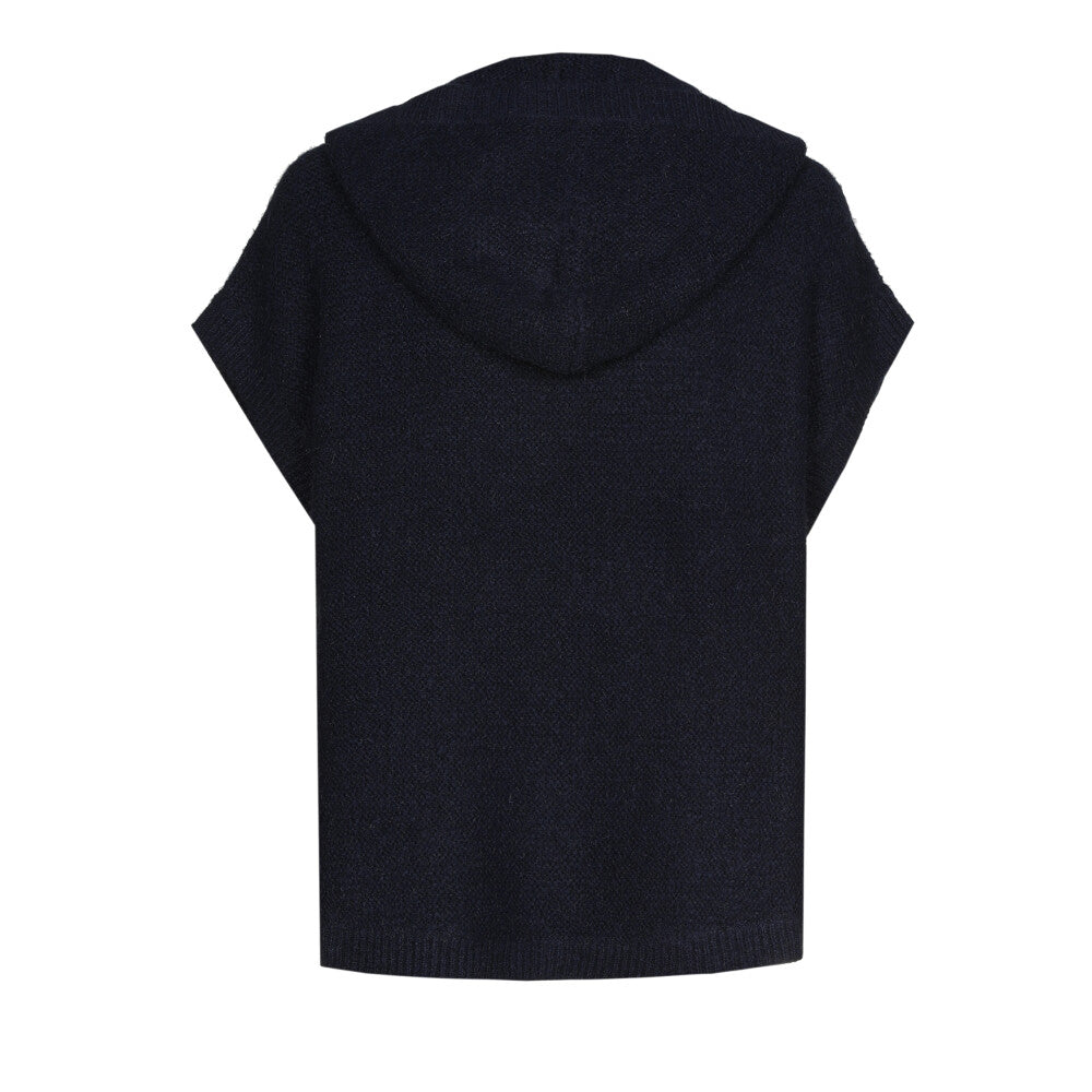 Cape Maille Boutonnée | Sans Manches avec Capuche | Idéale pour la Mi-Saison