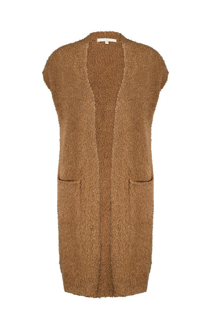 Gilet Long Sans Manches en Maille