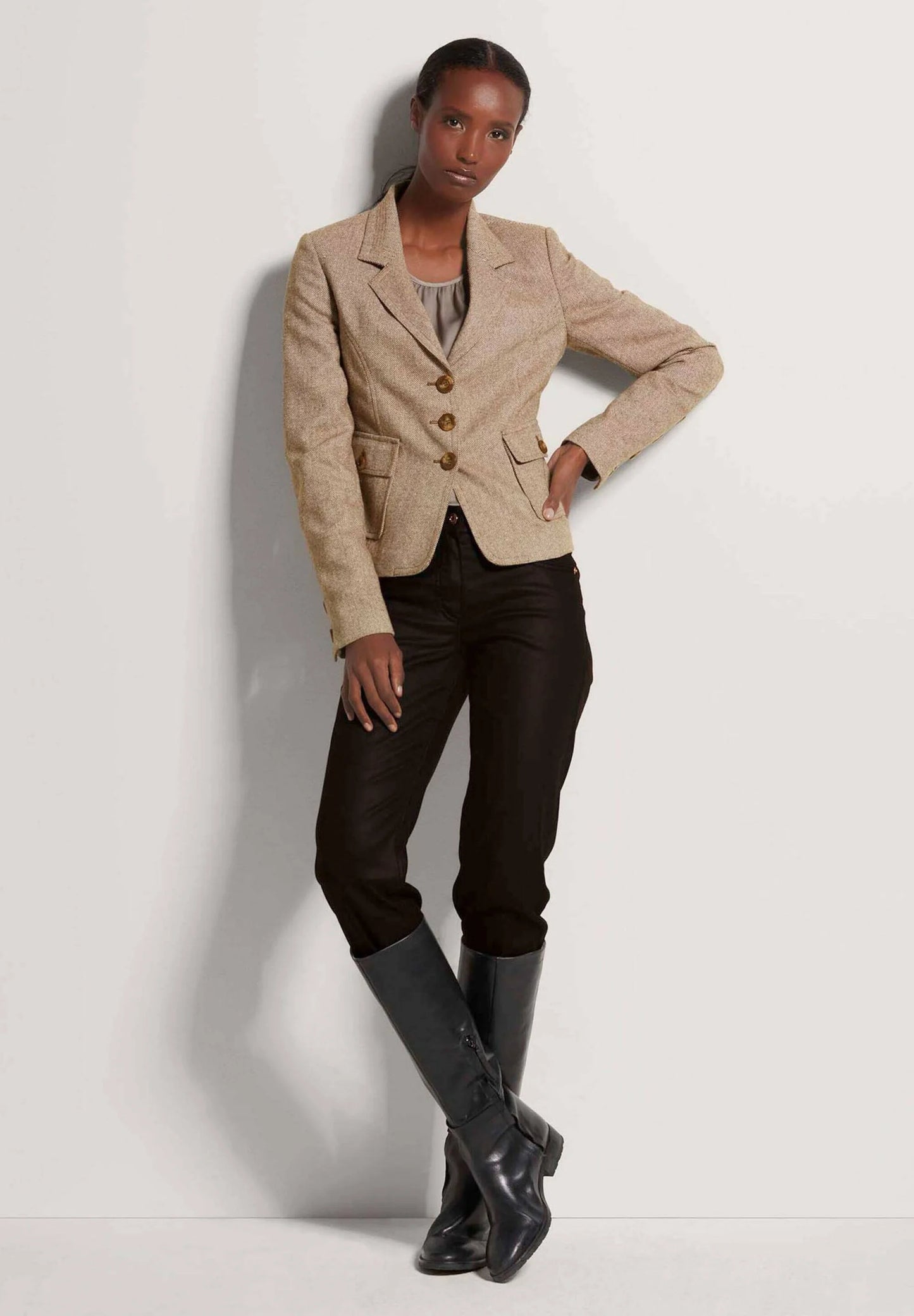 Blazer Femme | Coupe Cintrée | Tissu Texturé | Élégant Avec Boutons Dorés | Idéal Pour Un Look Chic Au Quotidien