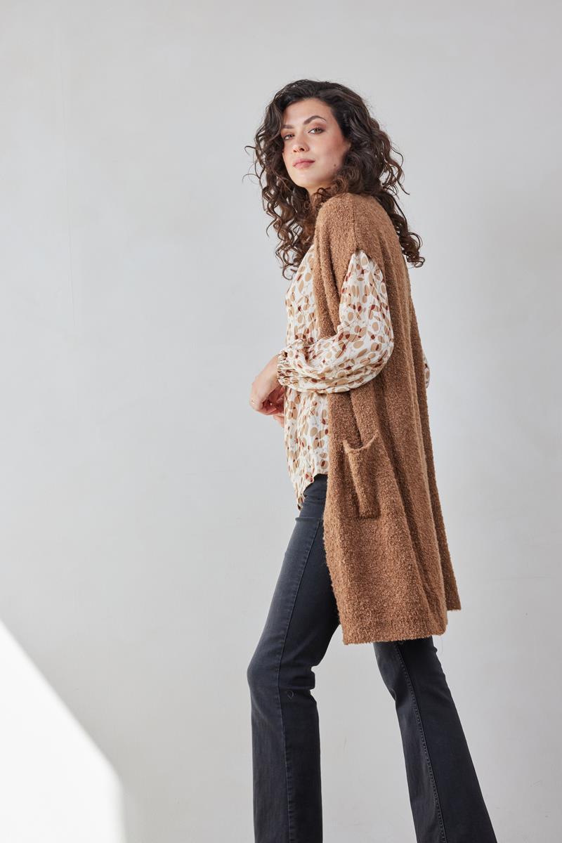 Gilet Long Sans Manches en Maille