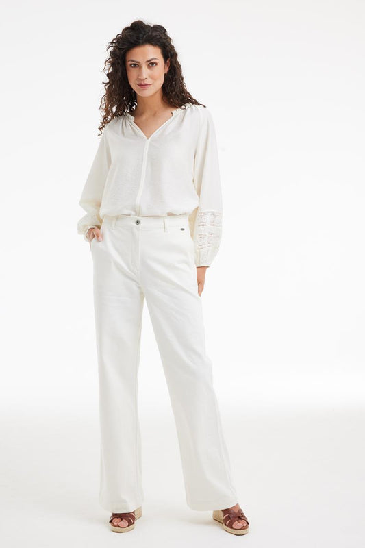 Pantalon Droit en Coton Stretch