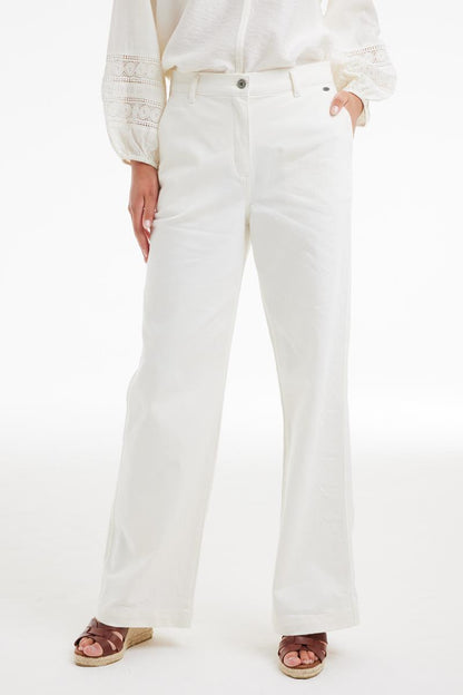 Pantalon Droit en Coton Stretch