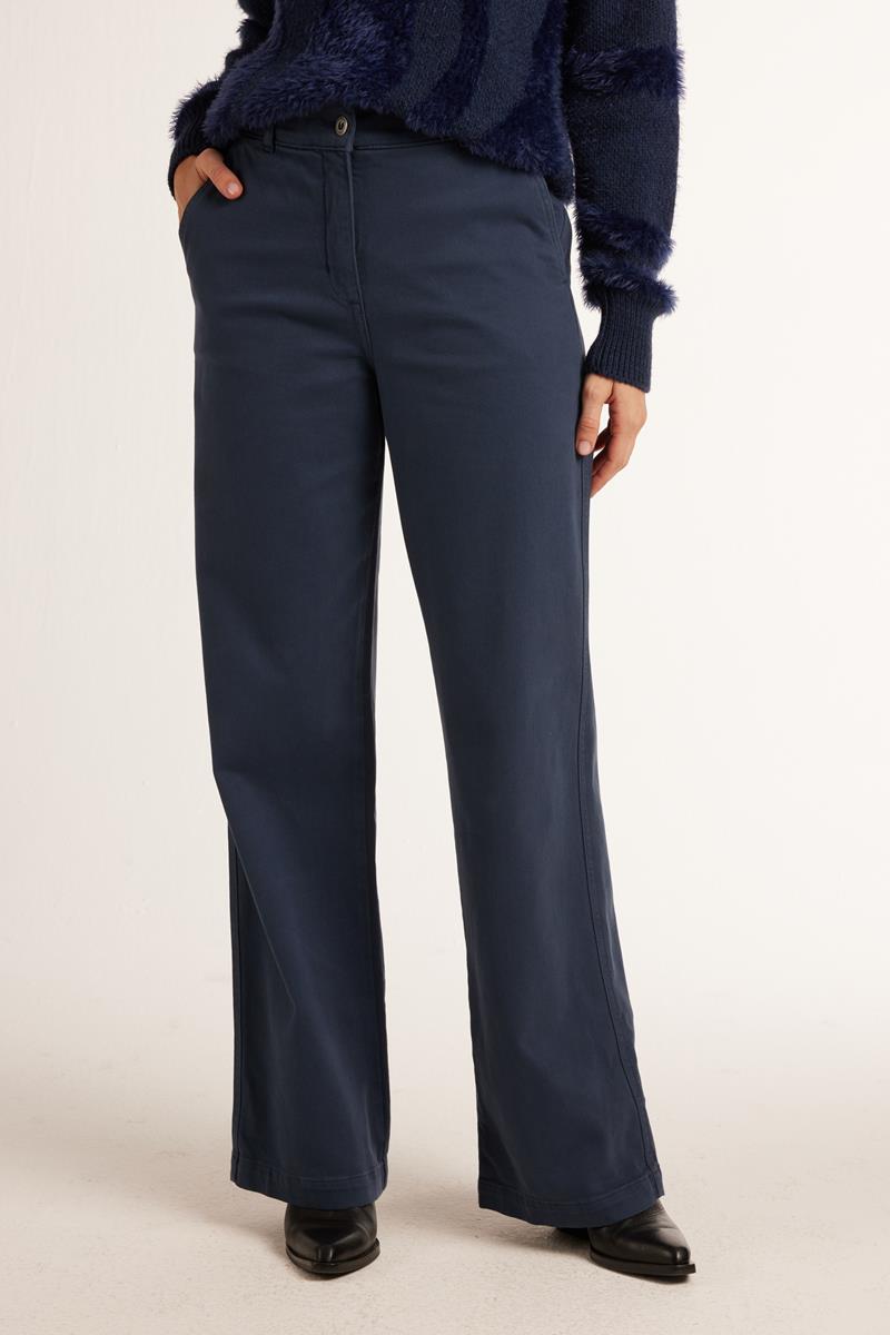 Pantalon Large en Coton Stretch