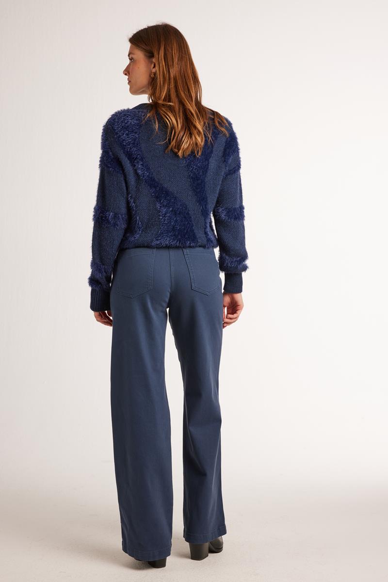 Pantalon Large en Coton Stretch