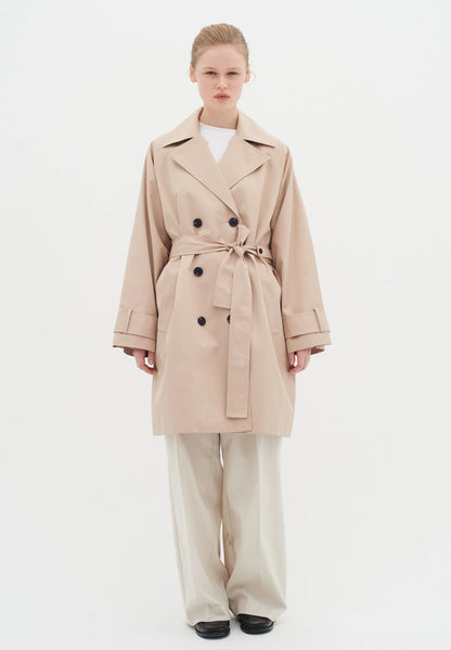 Trench Femme | Léger Et Ceinturé | Tissu Fluide Extensible | Parfait Pour La Mi-Saison