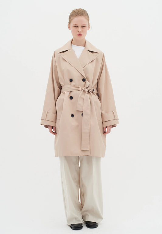 Trench Femme | Léger Et Ceinturé | Tissu Fluide Extensible | Parfait Pour La Mi-Saison