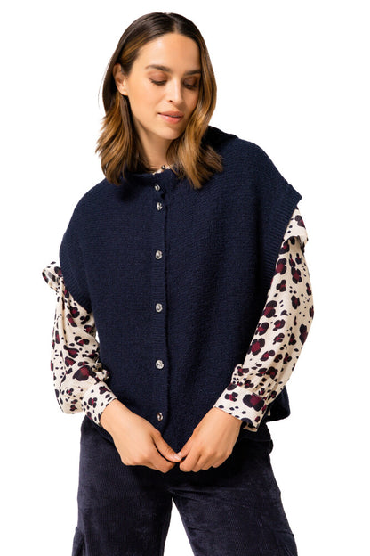 Cape Maille Boutonnée | Sans Manches avec Capuche | Idéale pour la Mi-Saison