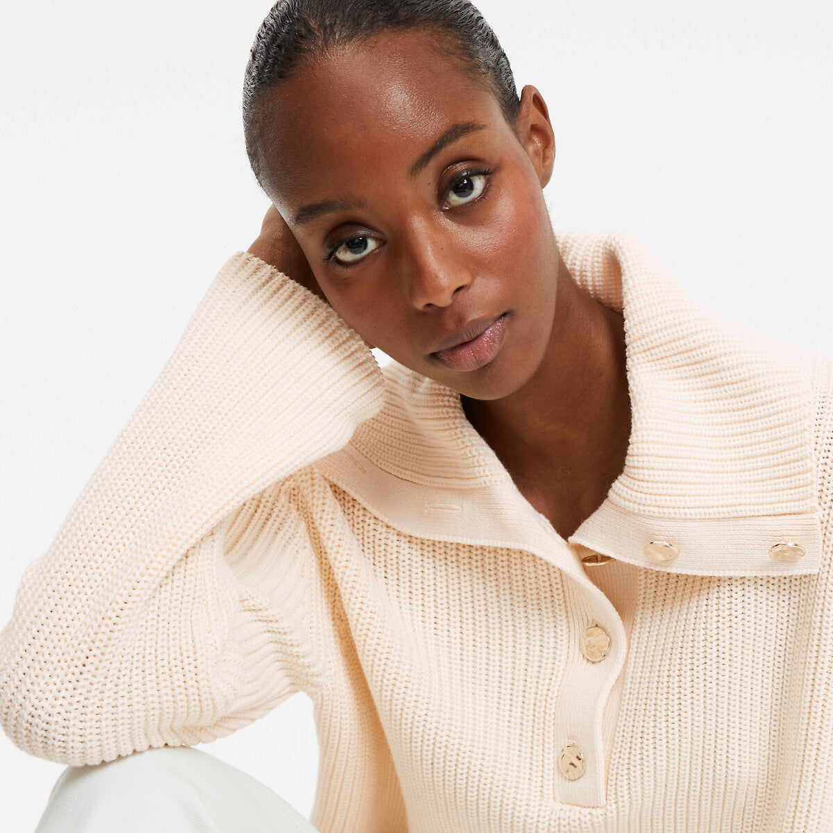 Pull à Col Boutonné | Maille Structurée et Élégante | Idéal pour le Bureau ou les Sorties Décontractées