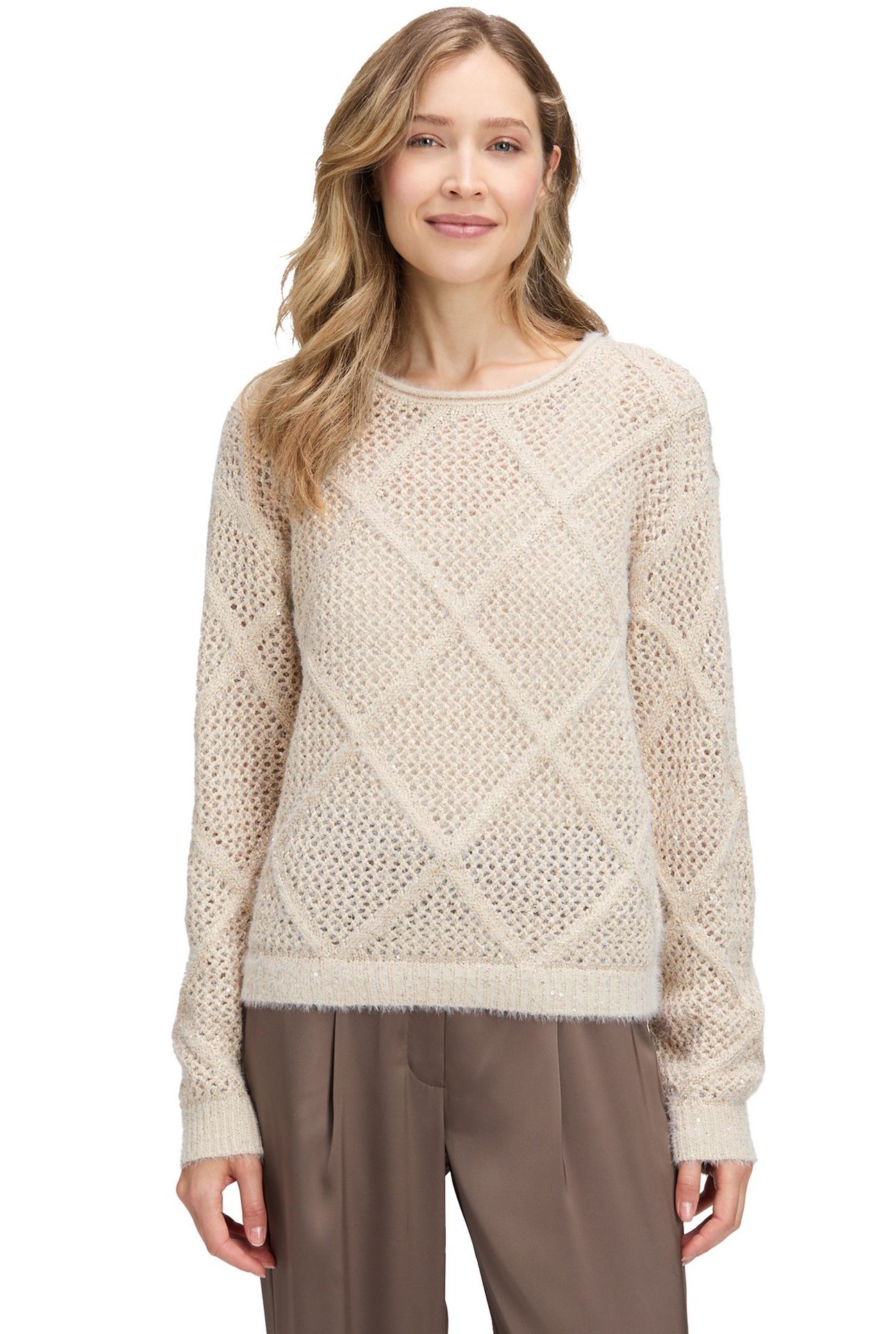 Pull Ajouré à Motif Losanges