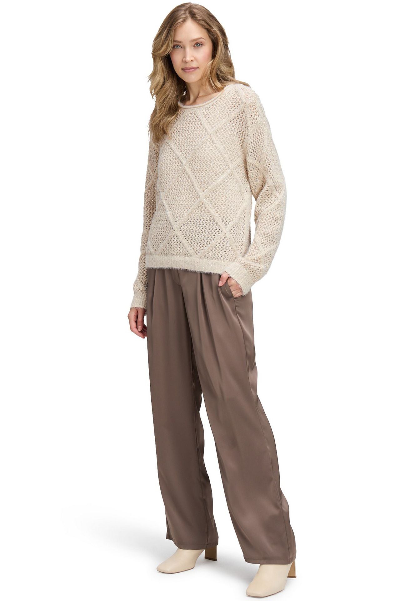 Pull Ajouré à Motif Losanges