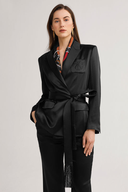 Blazer Femme | Satiné Et Élégant | Parfait Pour Une Tenue De Soirée