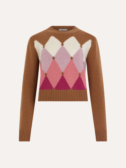 Pull en Cachemire à Motif Losange