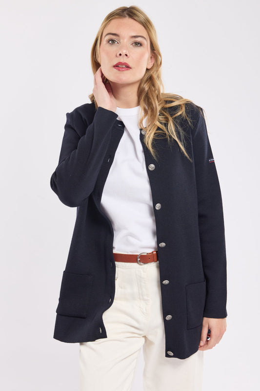 Veste Femme | Laine Et Acrylique | Coupe Droite Élégante | Idéale Pour La Mi-Saison