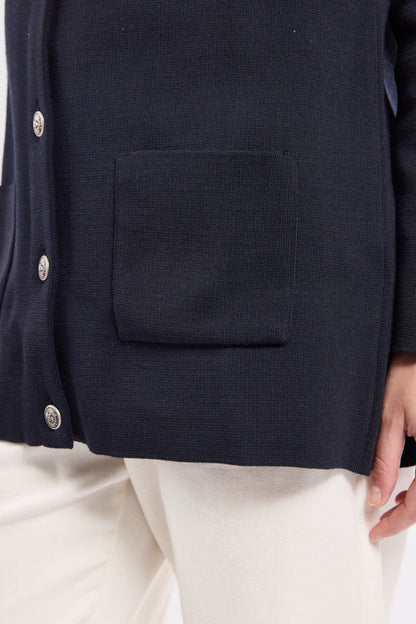 Veste Femme | Laine Et Acrylique | Coupe Droite Élégante | Idéale Pour La Mi-Saison