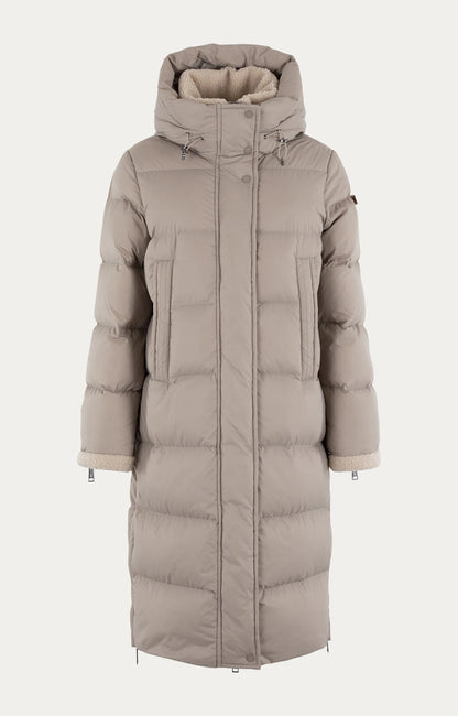 Manteau Long Matelassé à Capuche