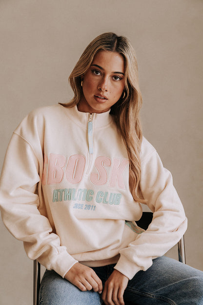 Sweat Femme Rose Pastel | Style Sport Vintage | Confortable et Tendance