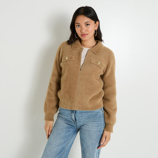 Veste Femme | Style Teddy Doux Et Moderne | Parfaite Pour La Mi-Saison Décontractée