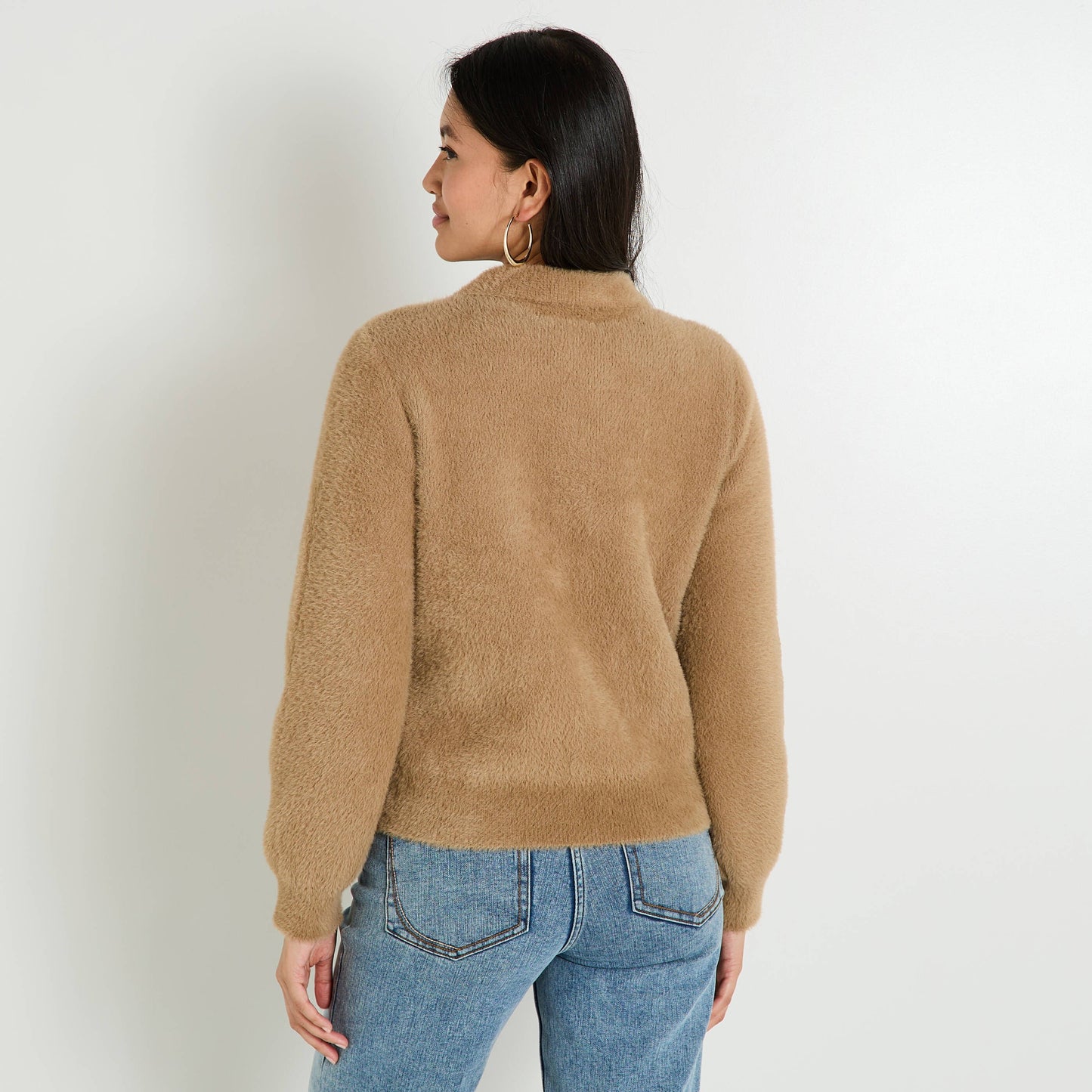 Veste Zippée Effet Duveteux