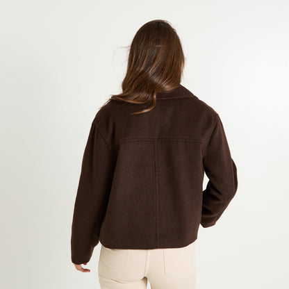 Manteau Femme | Tissu Mélangé Chaud Et Élégant | Idéal Pour L’Hiver En Ville