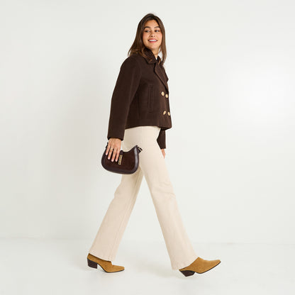 Manteau Femme | Tissu Mélangé Chaud Et Élégant | Idéal Pour L’Hiver En Ville