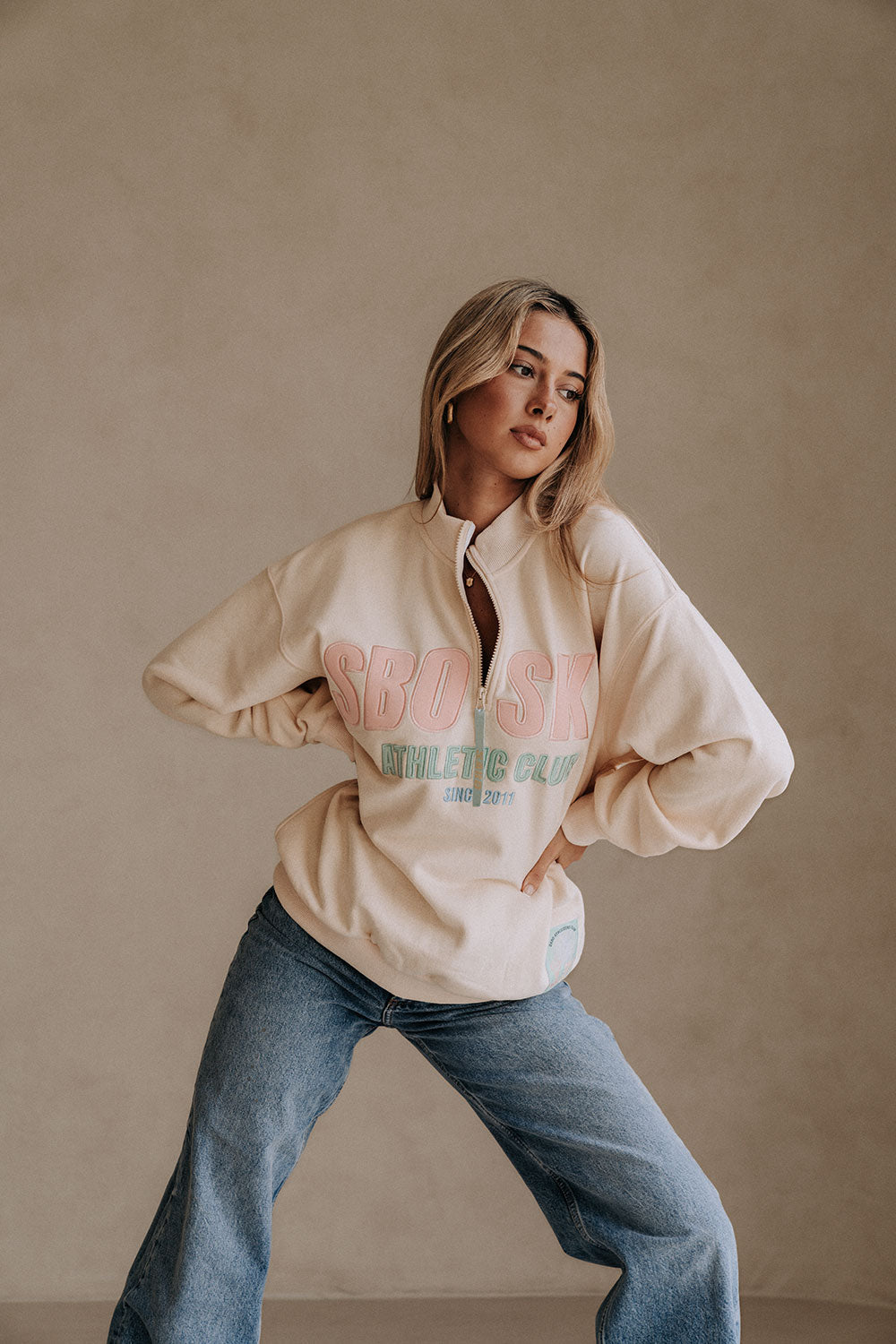 Sweat Femme Rose Pastel | Style Sport Vintage | Confortable et Tendance