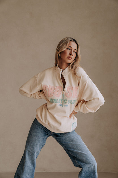 Sweat Femme Rose Pastel | Style Sport Vintage | Confortable et Tendance